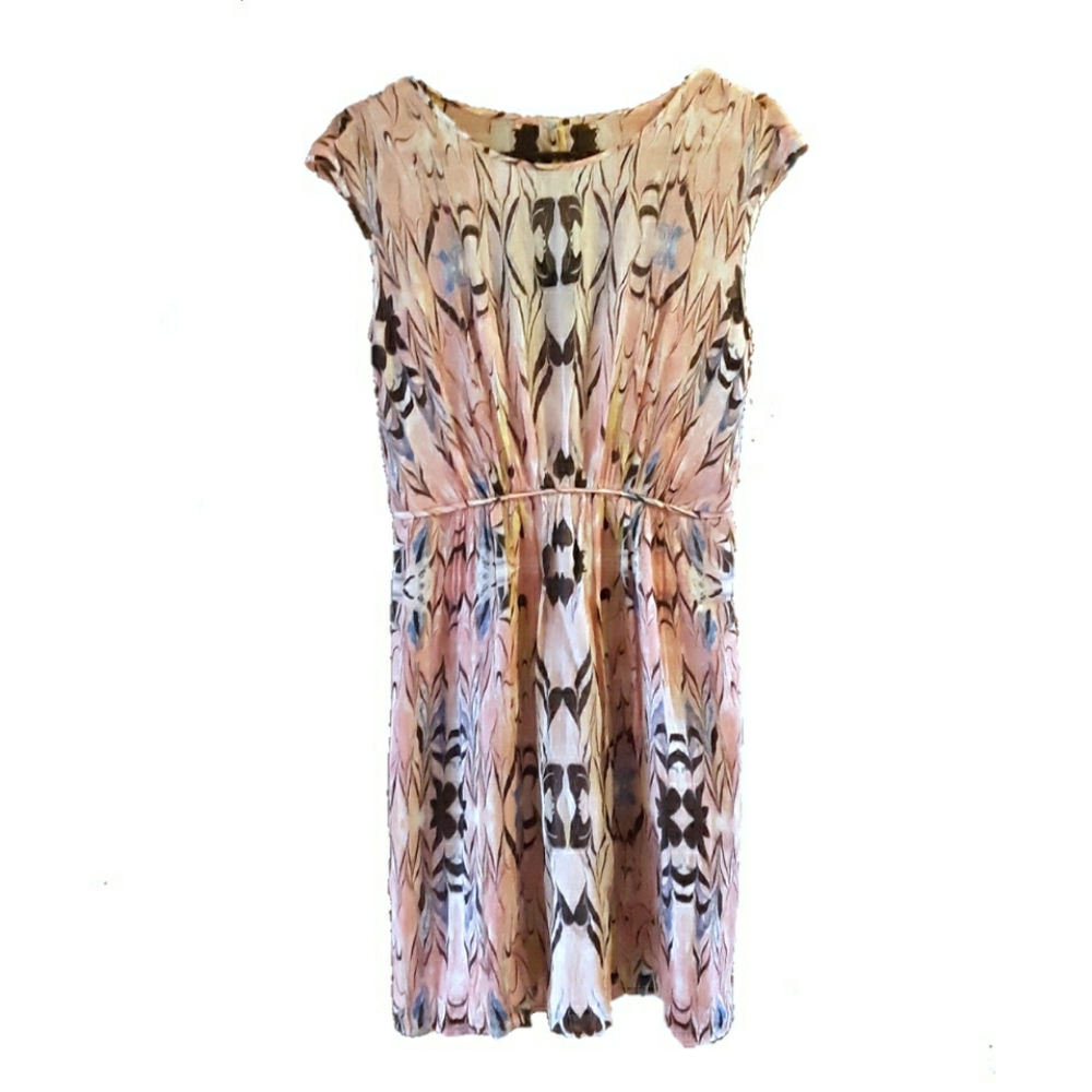 J. Crew pink marbled pattern silk dress